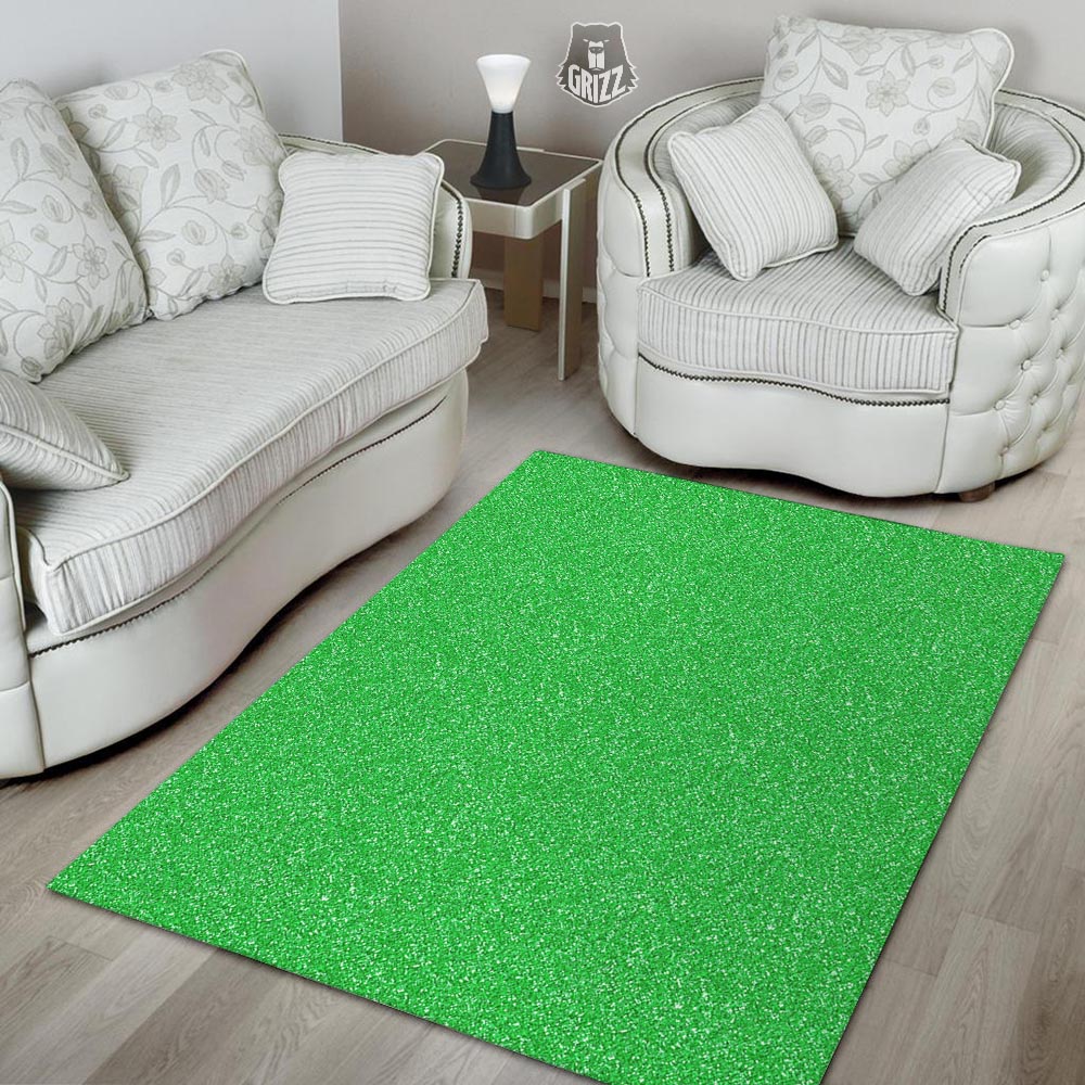 Green Glitter Texture Print Floor Mat-grizzshop