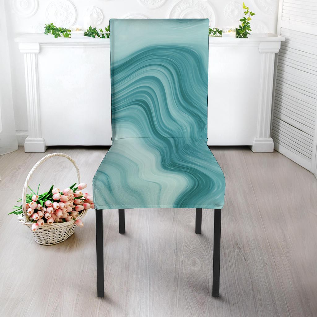 Green Ink Marble Chair Cover-grizzshop