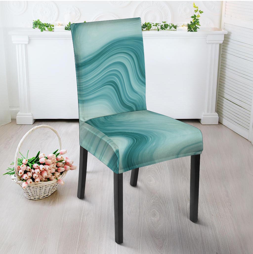 Green Ink Marble Chair Cover-grizzshop
