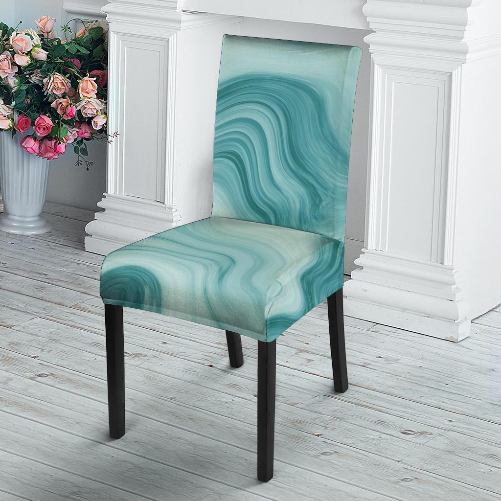 Green Ink Marble Chair Cover-grizzshop