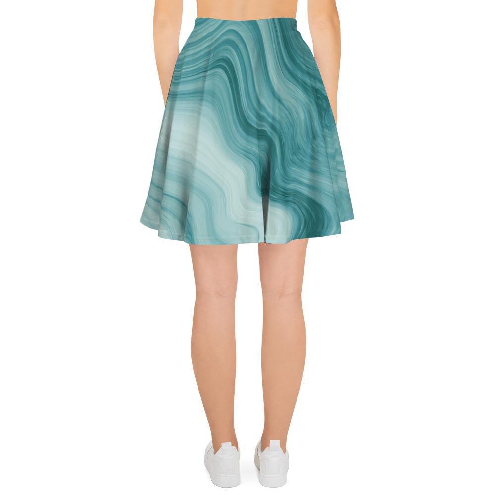 Green Ink Marble Women's Skirt-grizzshop