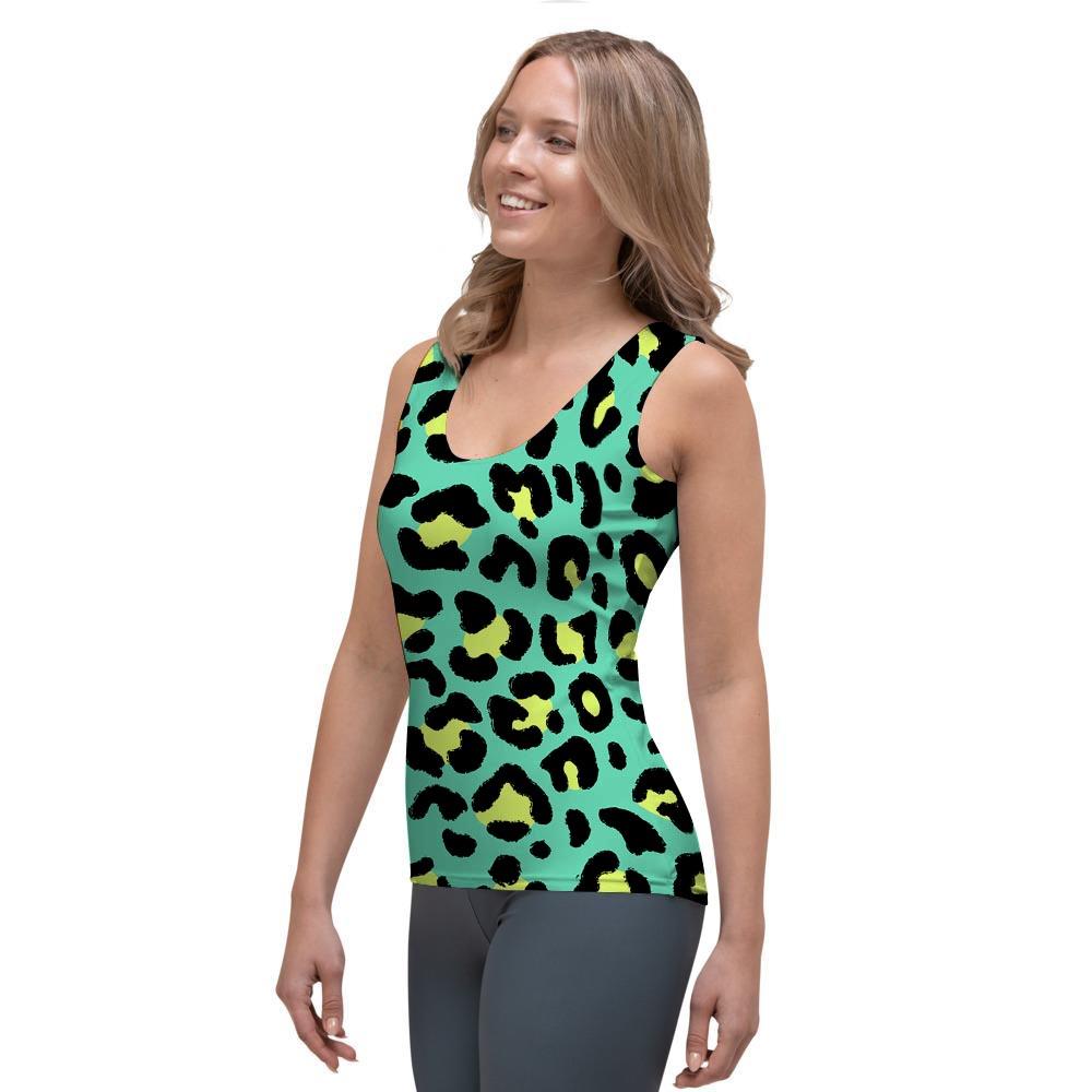 Green Leopard Women's Tank Top-grizzshop