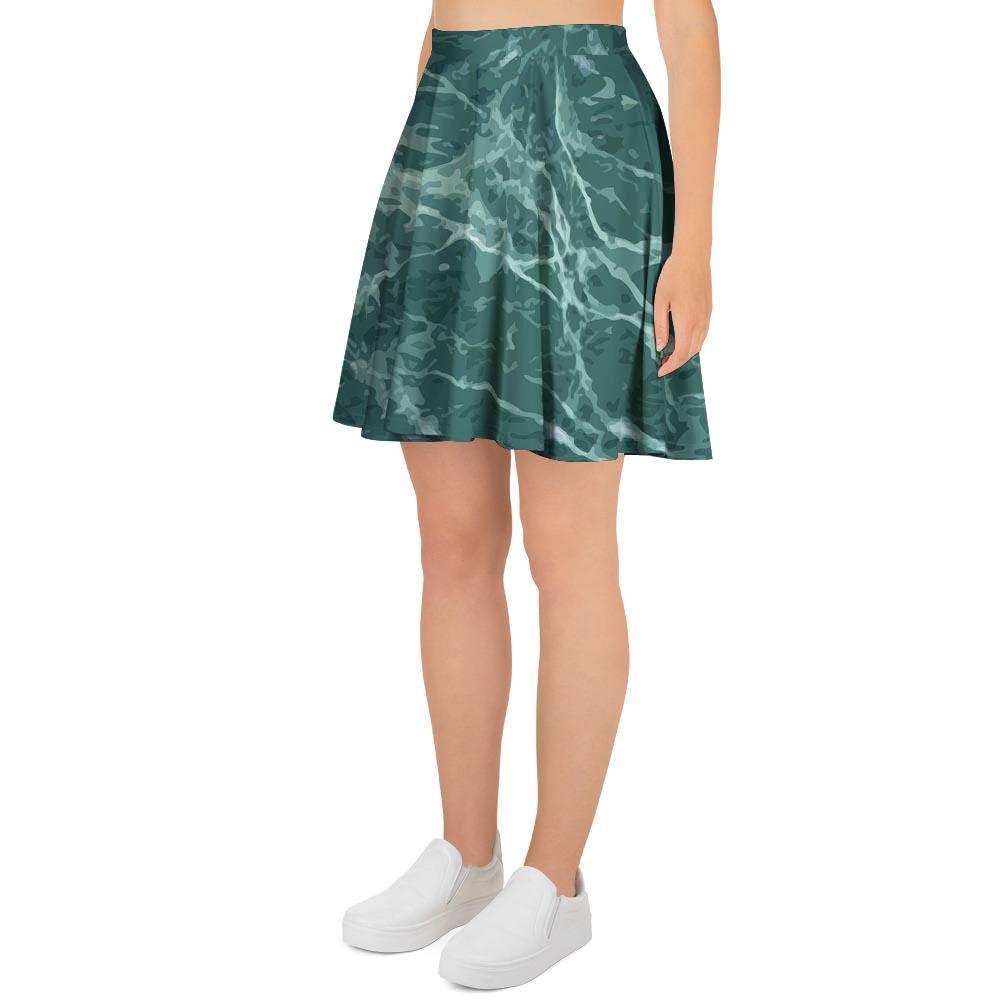 Green Malachite Marble Women's Skirt-grizzshop