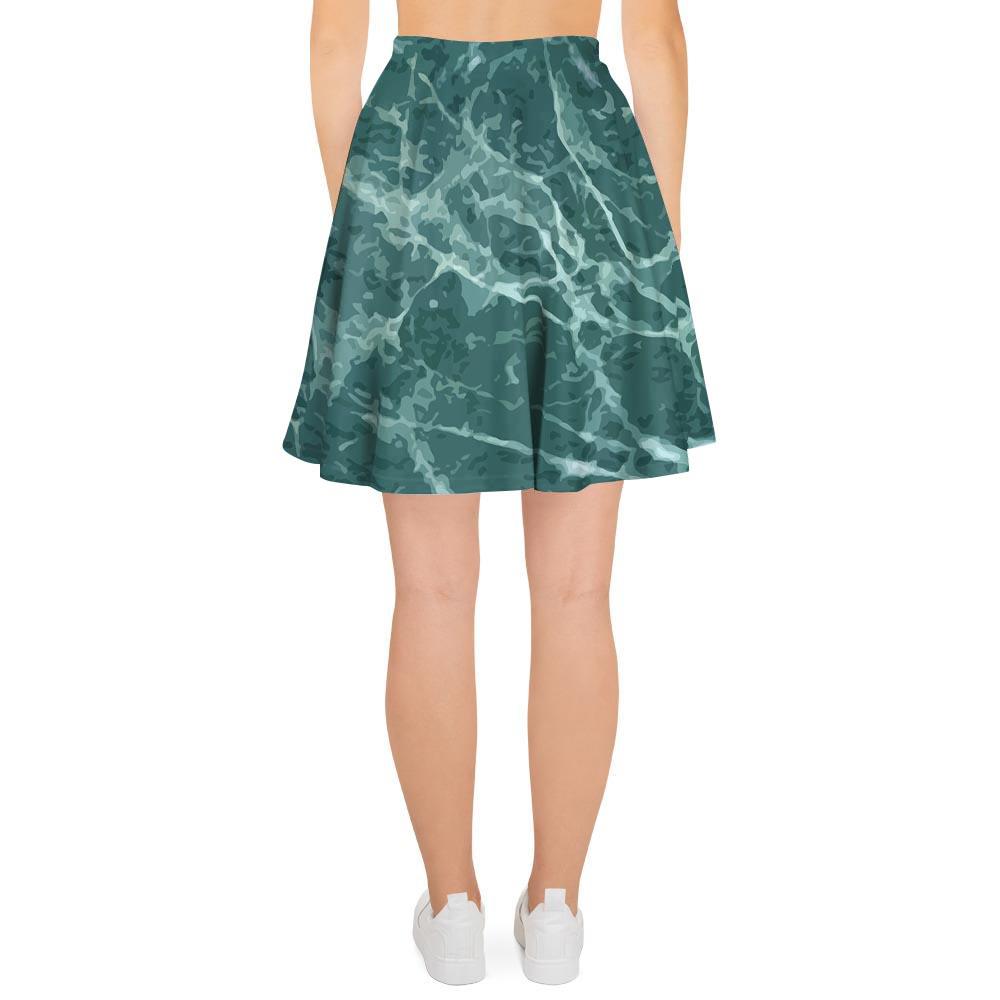 Green Malachite Marble Women's Skirt-grizzshop