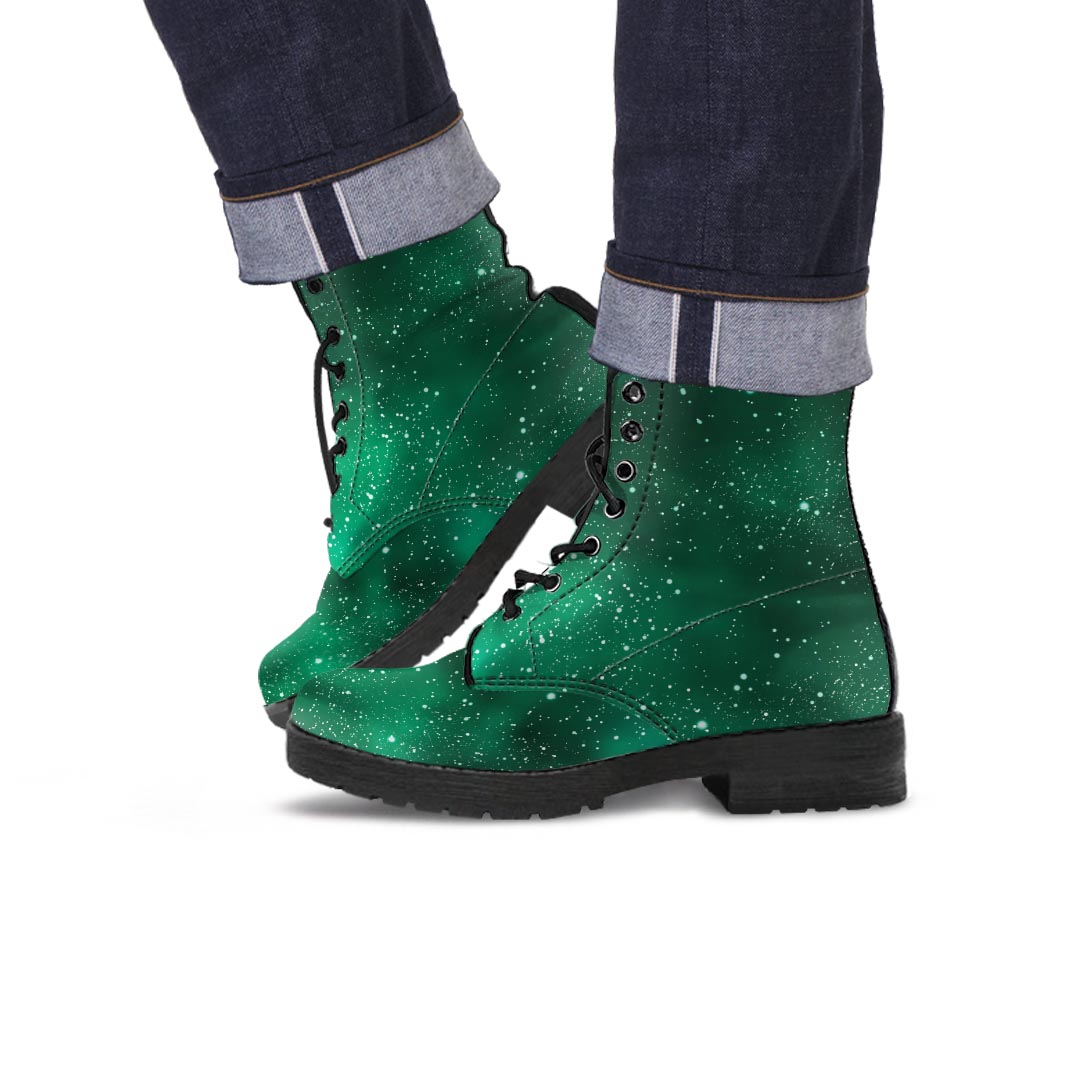 Green Nebula Galaxy Men's Boots-grizzshop