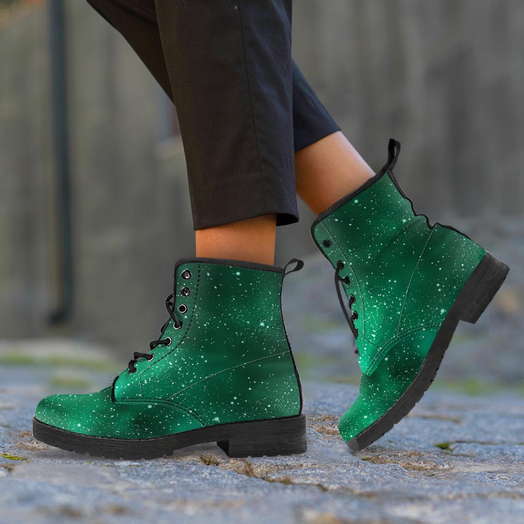 Green Nebula Galaxy Men's Boots-grizzshop