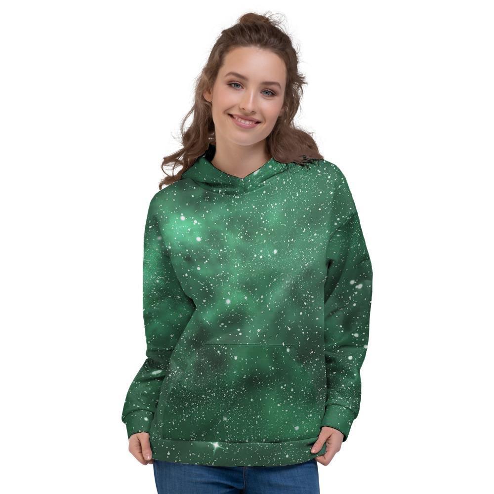 Green Nebula Galaxy Women's Hoodie-grizzshop
