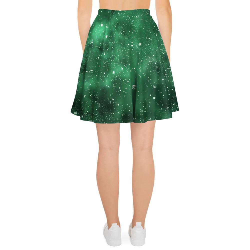 Green Nebula Galaxy Women's Skirt-grizzshop