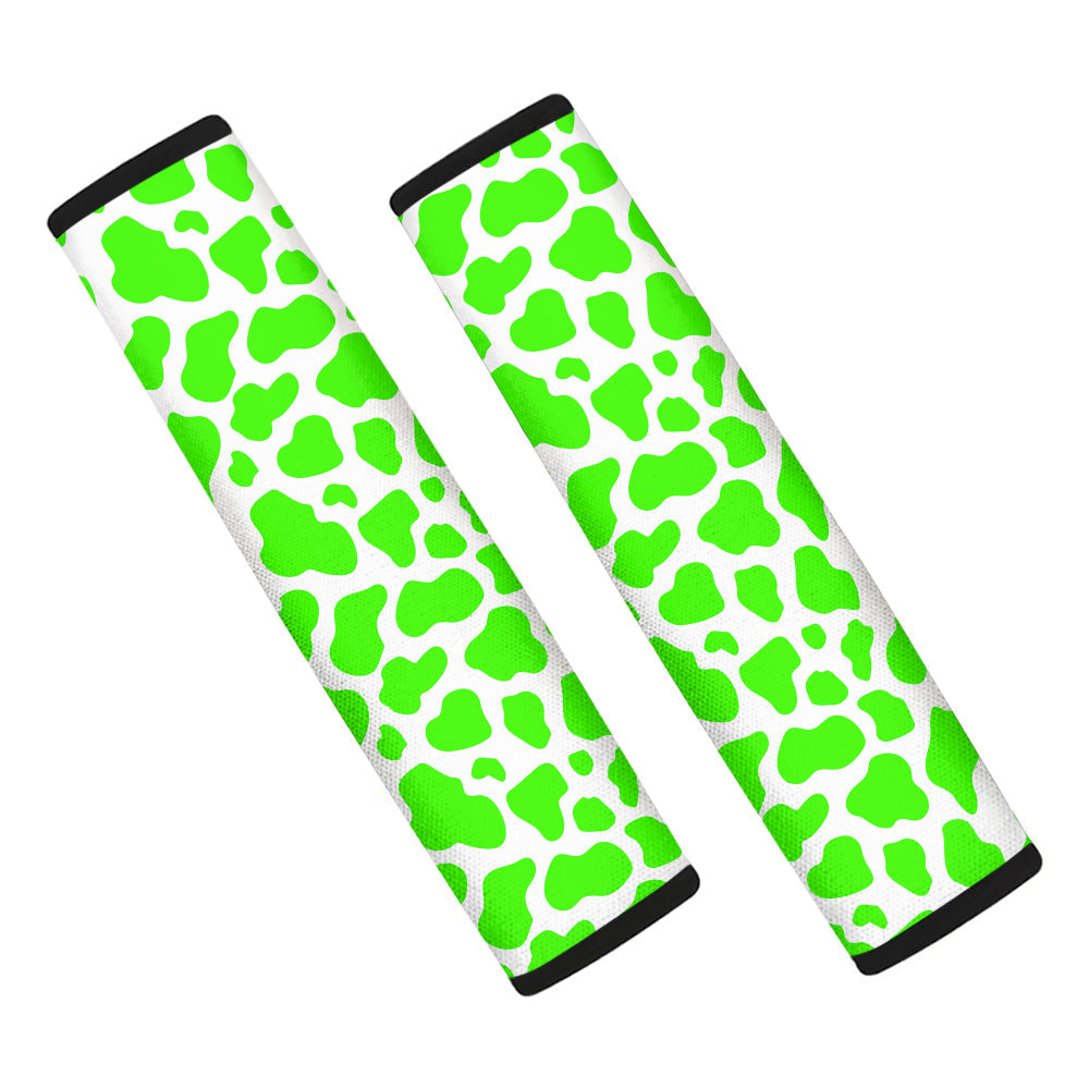 Green Neon Cow Print Pattern Car Seat Belt Cover-grizzshop