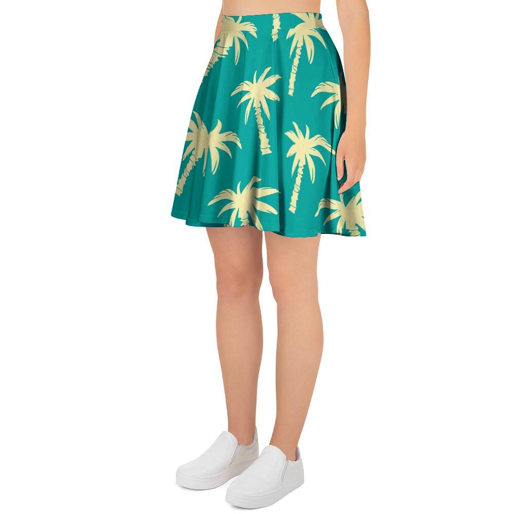 Green Palm Tree Hawaiin Print Women's Skirt-grizzshop
