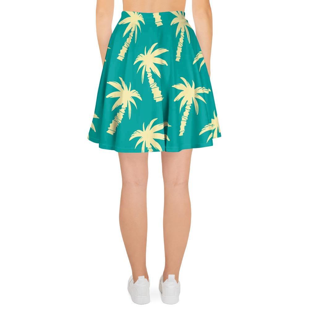 Green Palm Tree Hawaiin Print Women's Skirt-grizzshop