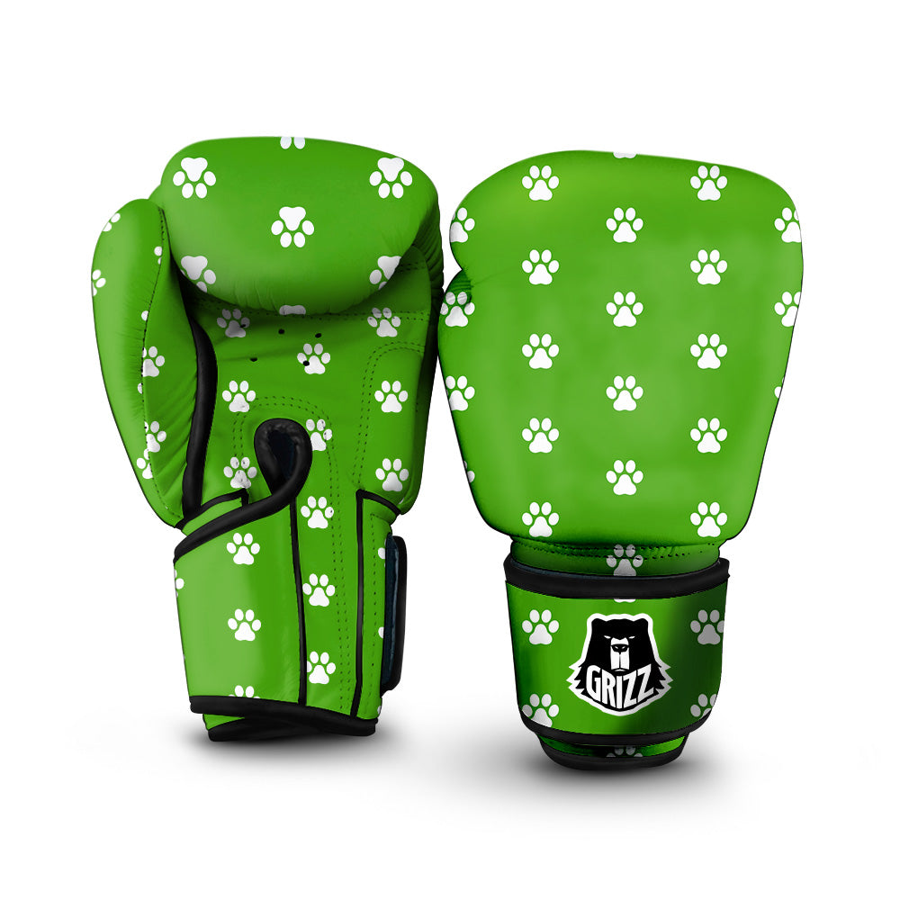 Green Paw Print Boxing Gloves-grizzshop