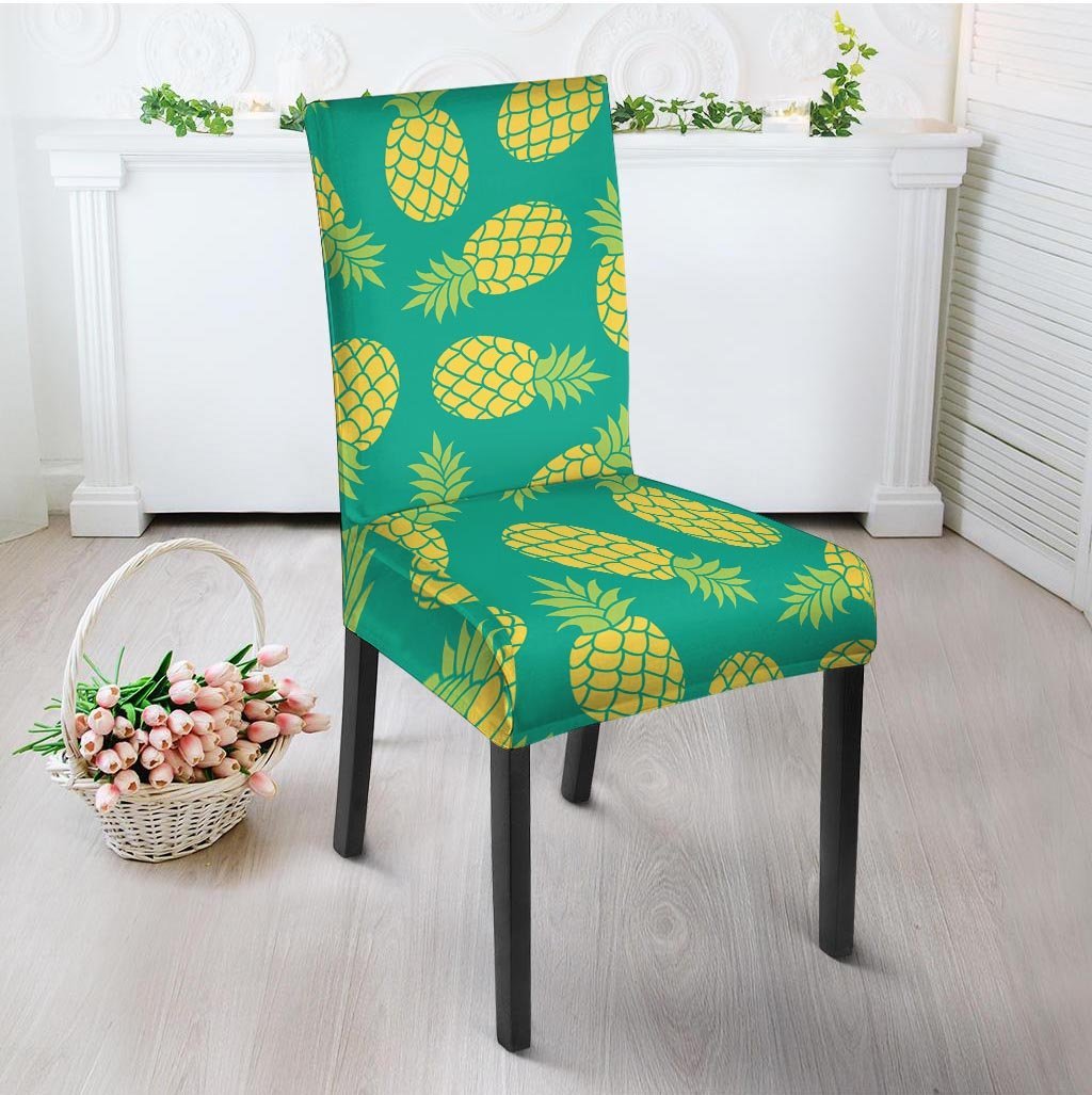 Green Pineapple Print Chair Cover-grizzshop