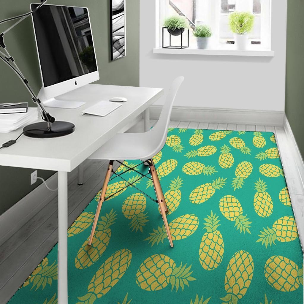 Green Pineapple Print Floor Mat-grizzshop