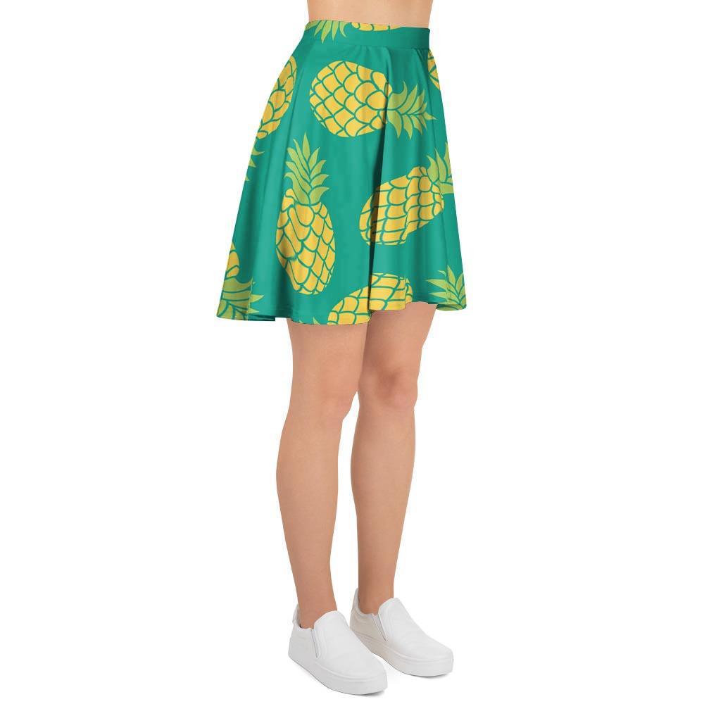 Green Pineapple Print Women's Skirt-grizzshop