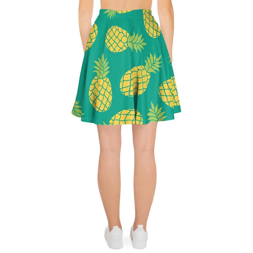 Green Pineapple Print Women's Skirt-grizzshop