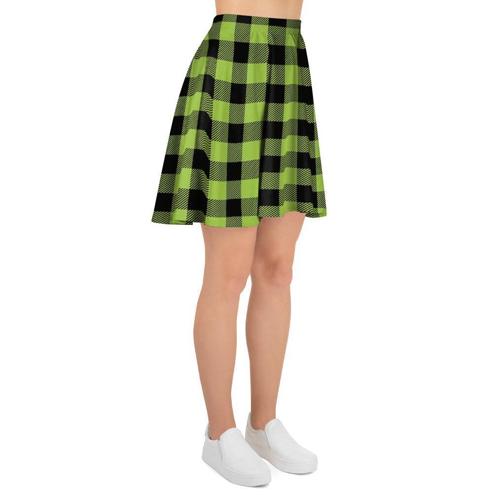 Green Plaid Women's Skirt-grizzshop