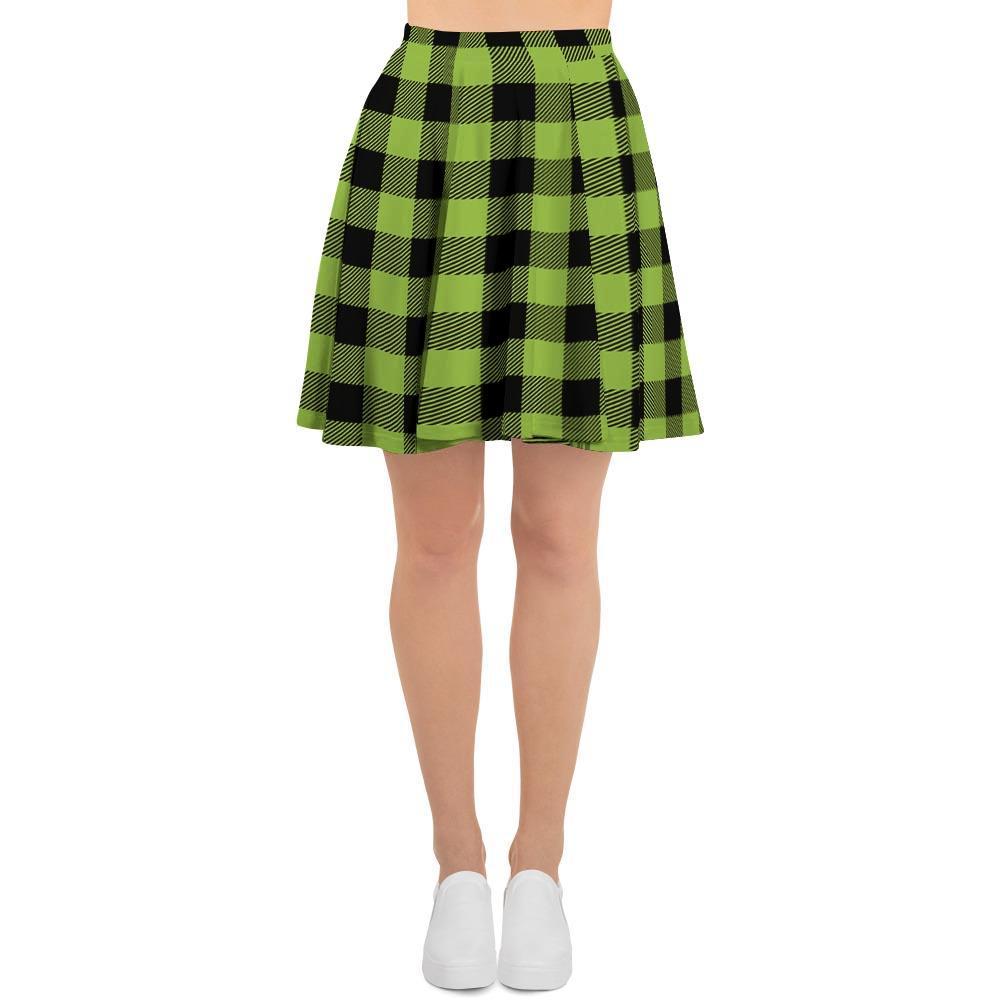 Green Plaid Women's Skirt-grizzshop
