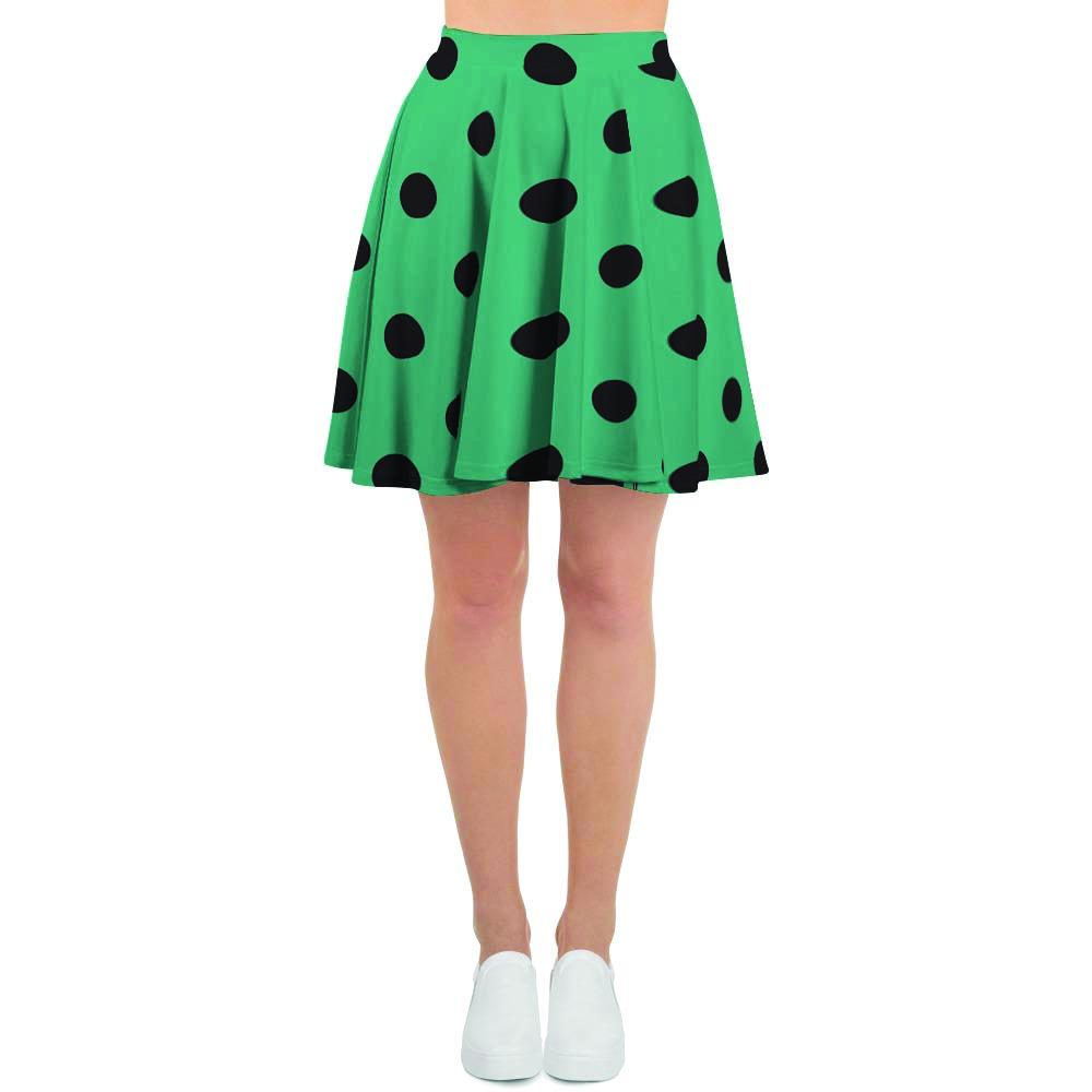 Green Polka Dot Women's Skirt-grizzshop