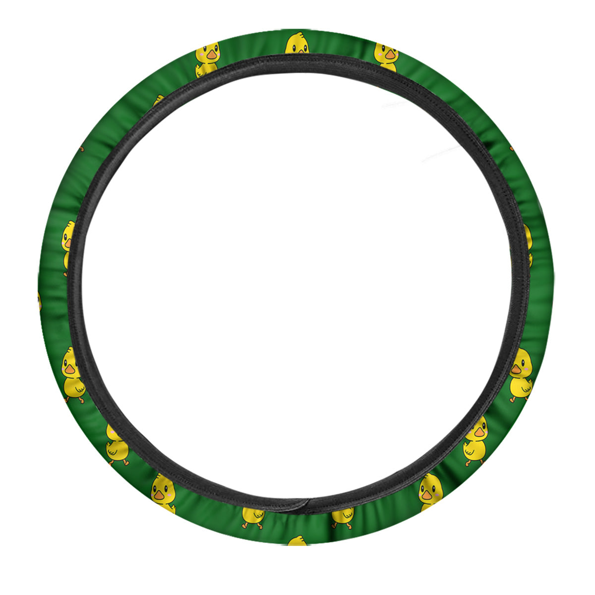 Green Rubber Duck Print Pattern Car Steering Wheel Cover-grizzshop