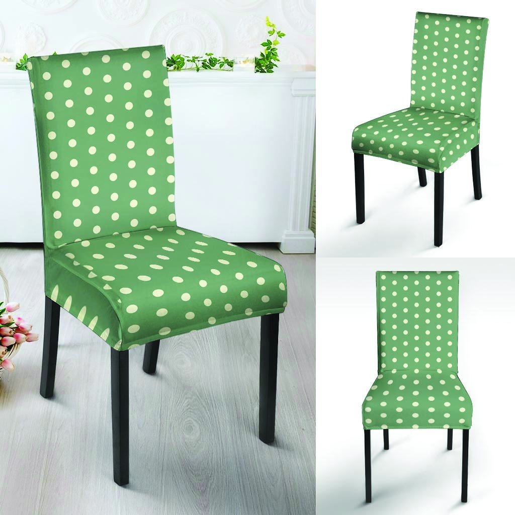 Green Sage Polka Dot Chair Cover-grizzshop