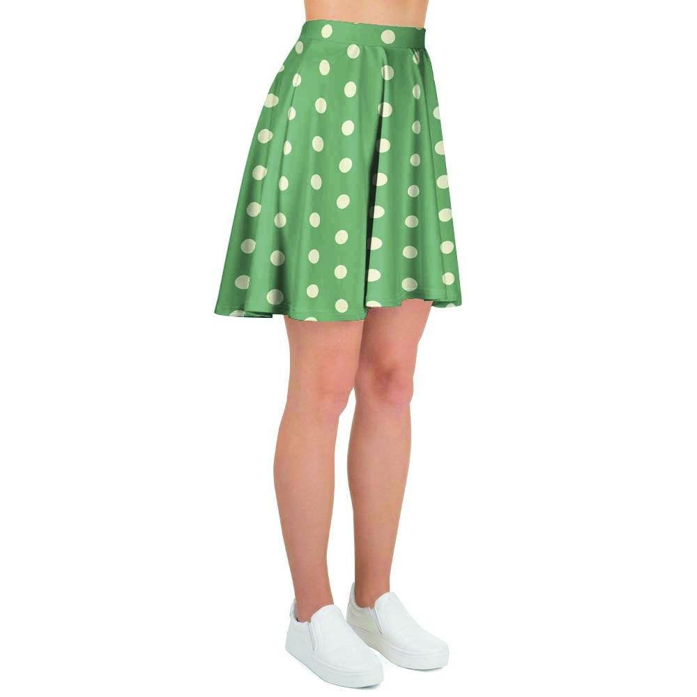 Green Sage Polka Dot Women's Skirt-grizzshop