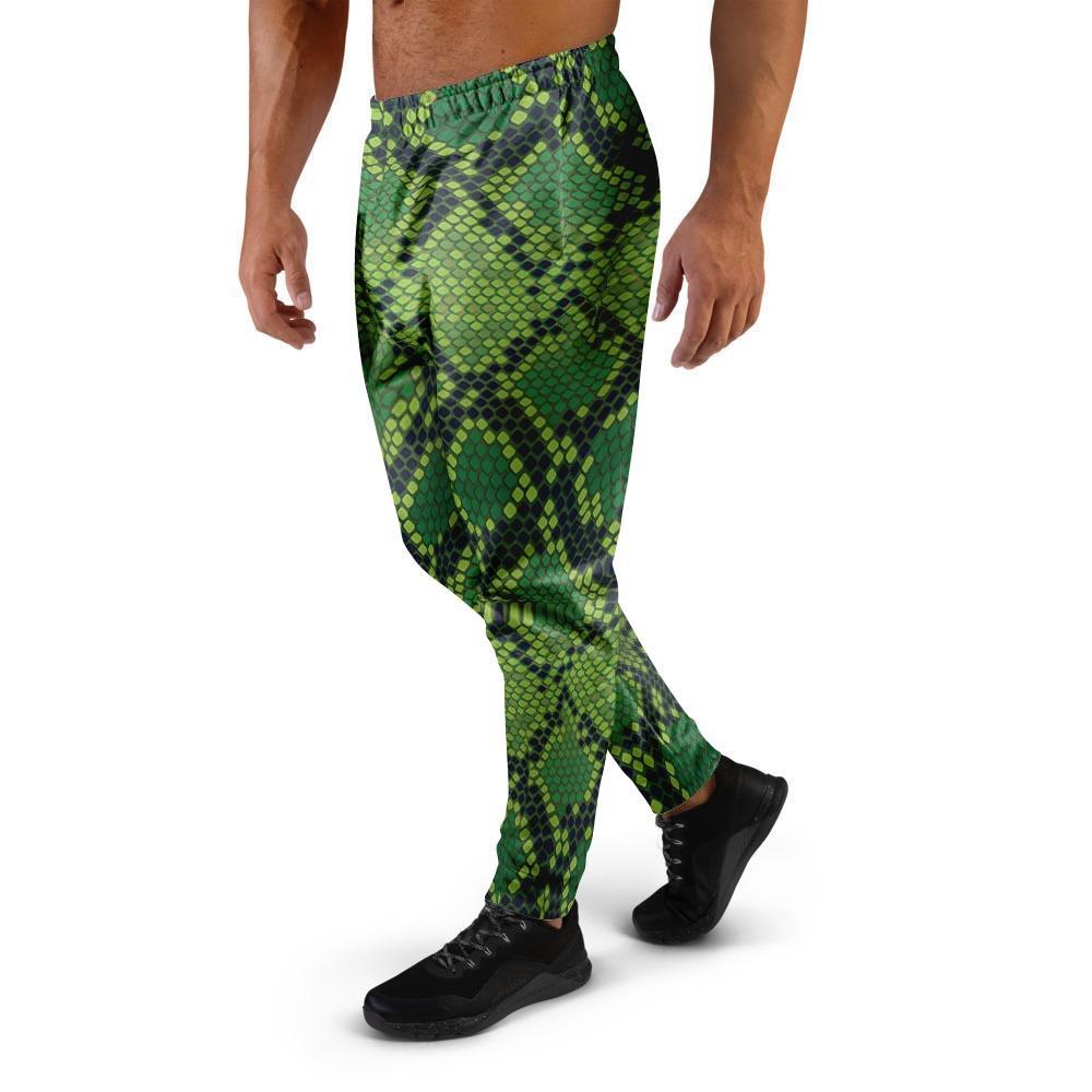 Green Snakeskin print Men's Joggers-grizzshop