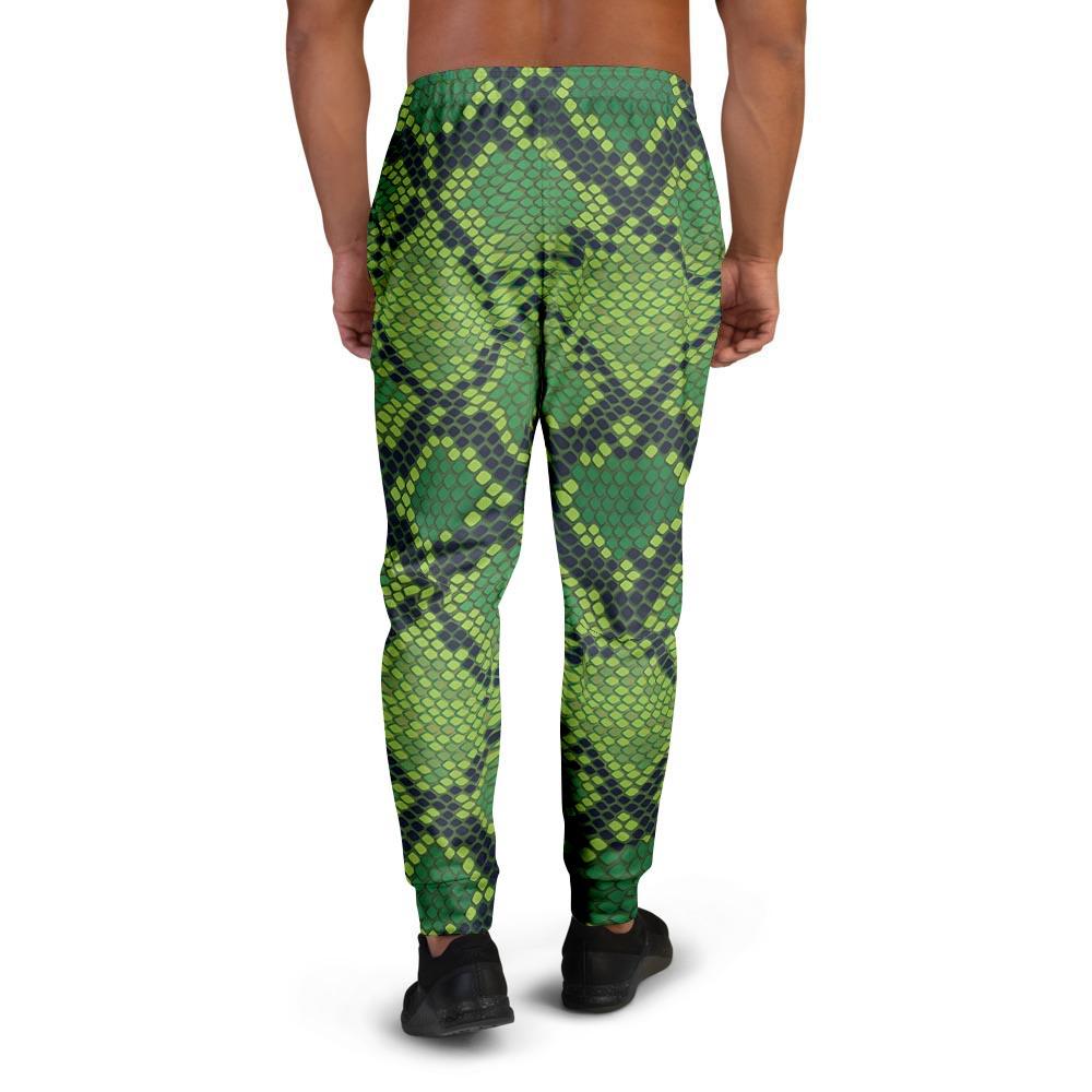 Green Snakeskin print Men's Joggers-grizzshop