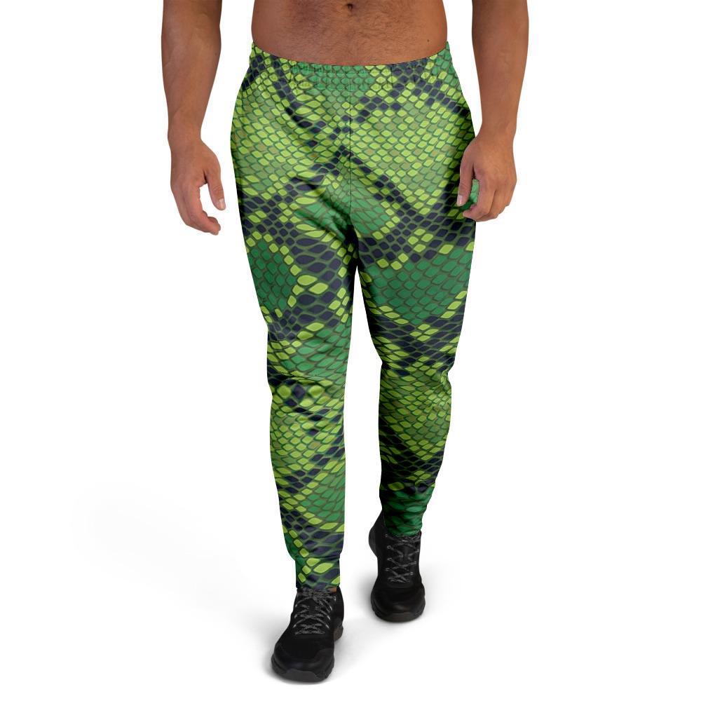 Green Snakeskin print Men's Joggers-grizzshop