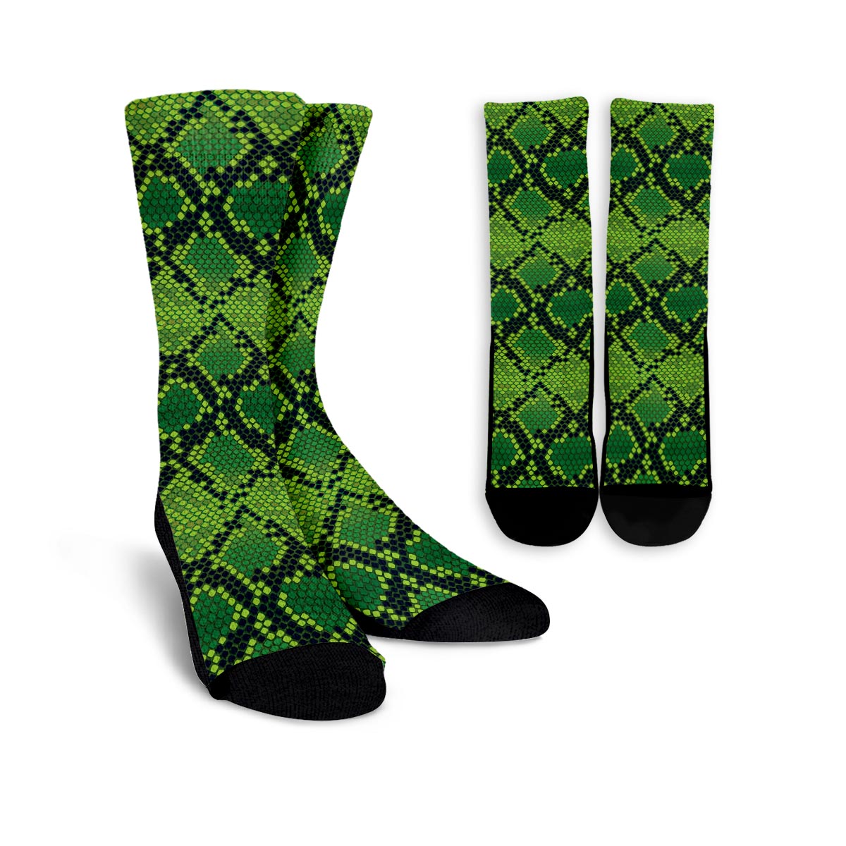 Green Snakeskin print Unisex Socks-grizzshop