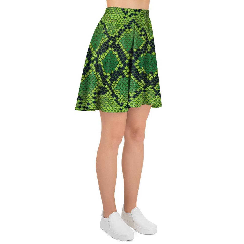 Green Snakeskin print Women's Skirt-grizzshop