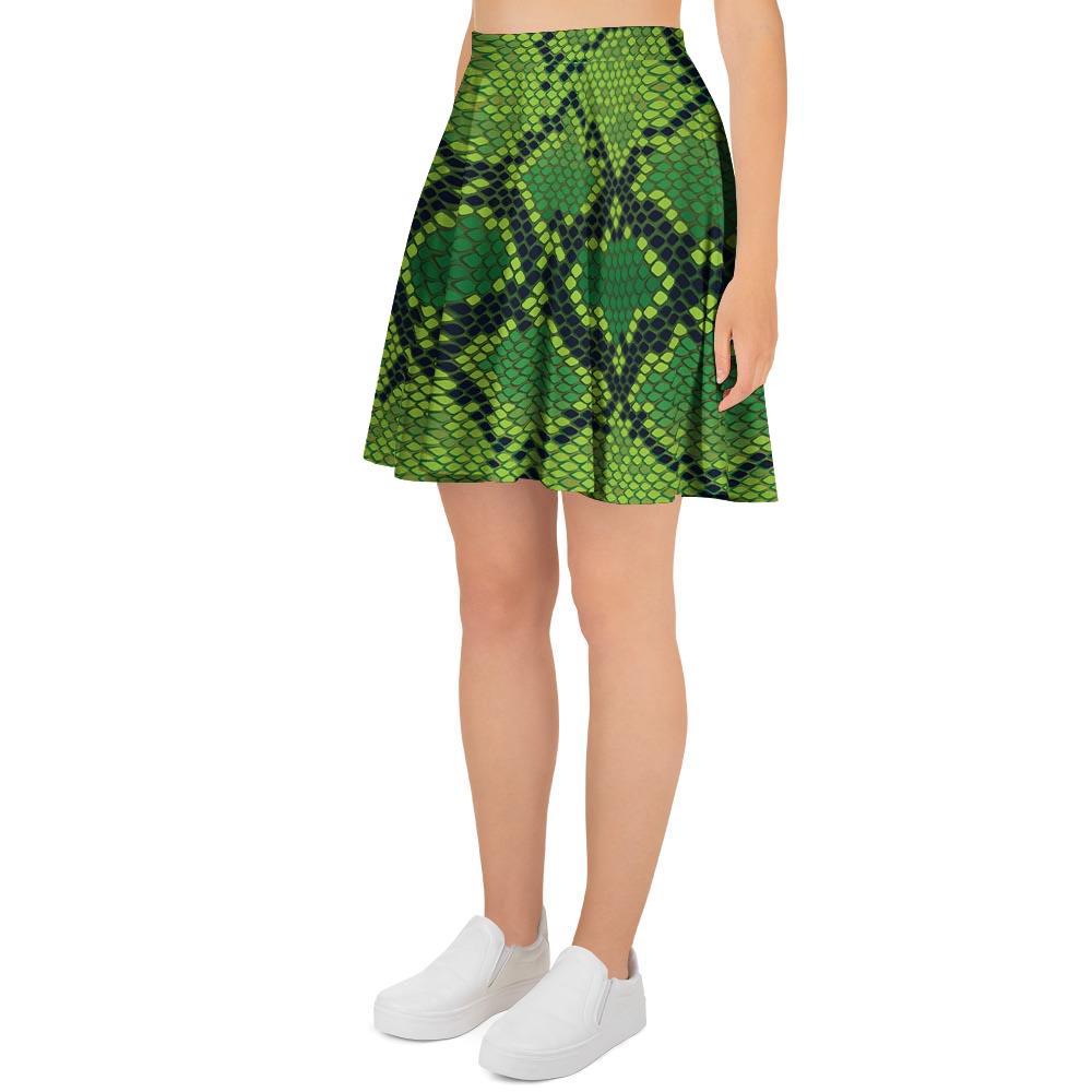 Green Snakeskin print Women's Skirt-grizzshop