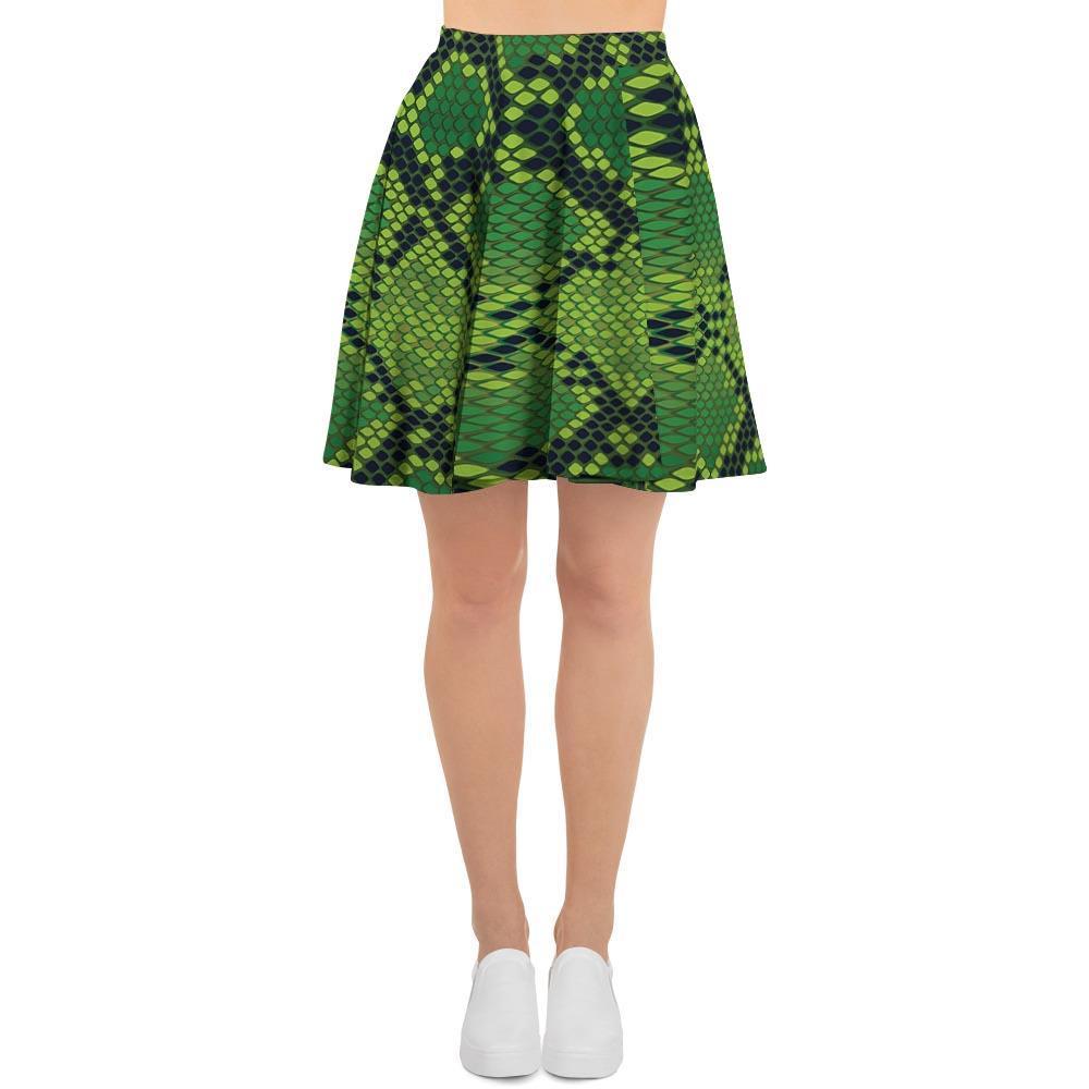 Green Snakeskin print Women's Skirt-grizzshop