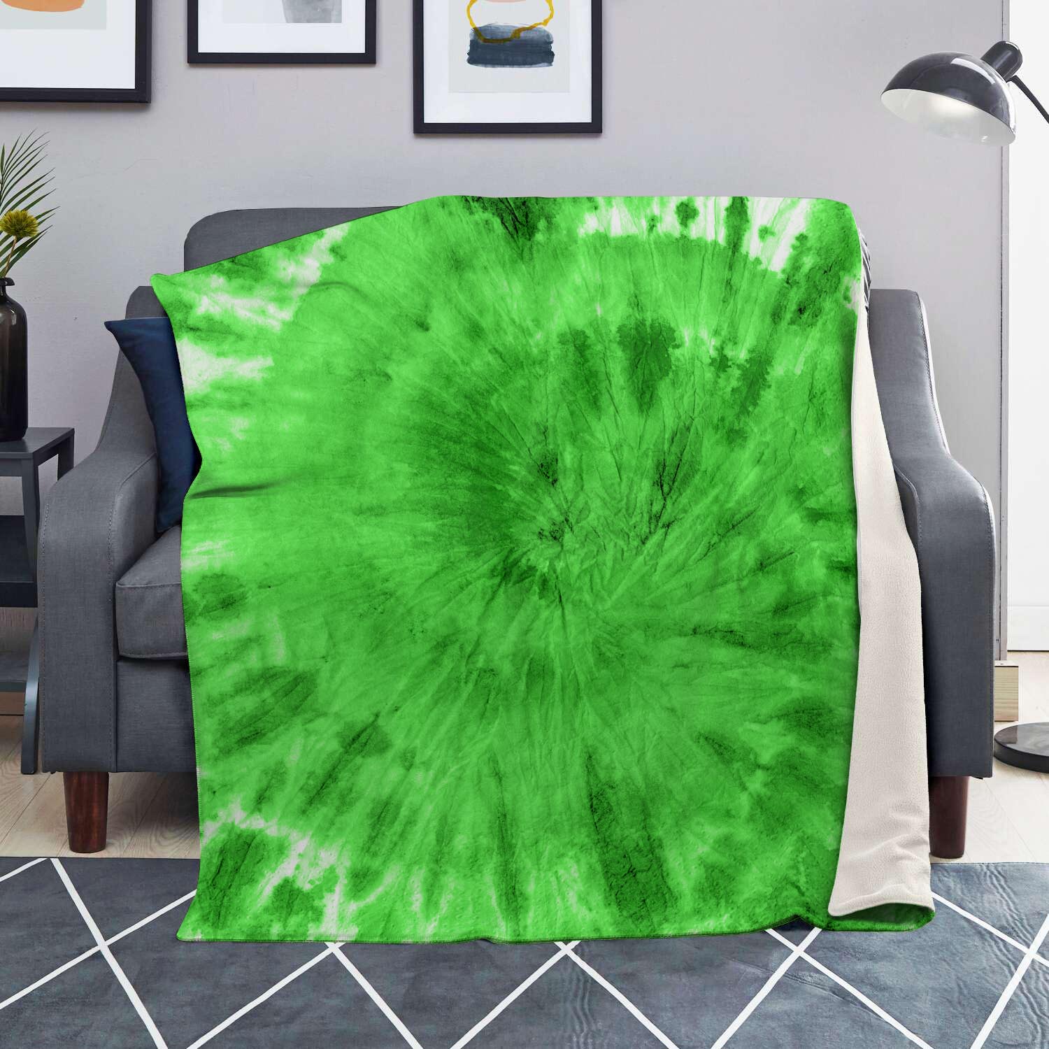 Green Tie Dye Blanket-grizzshop