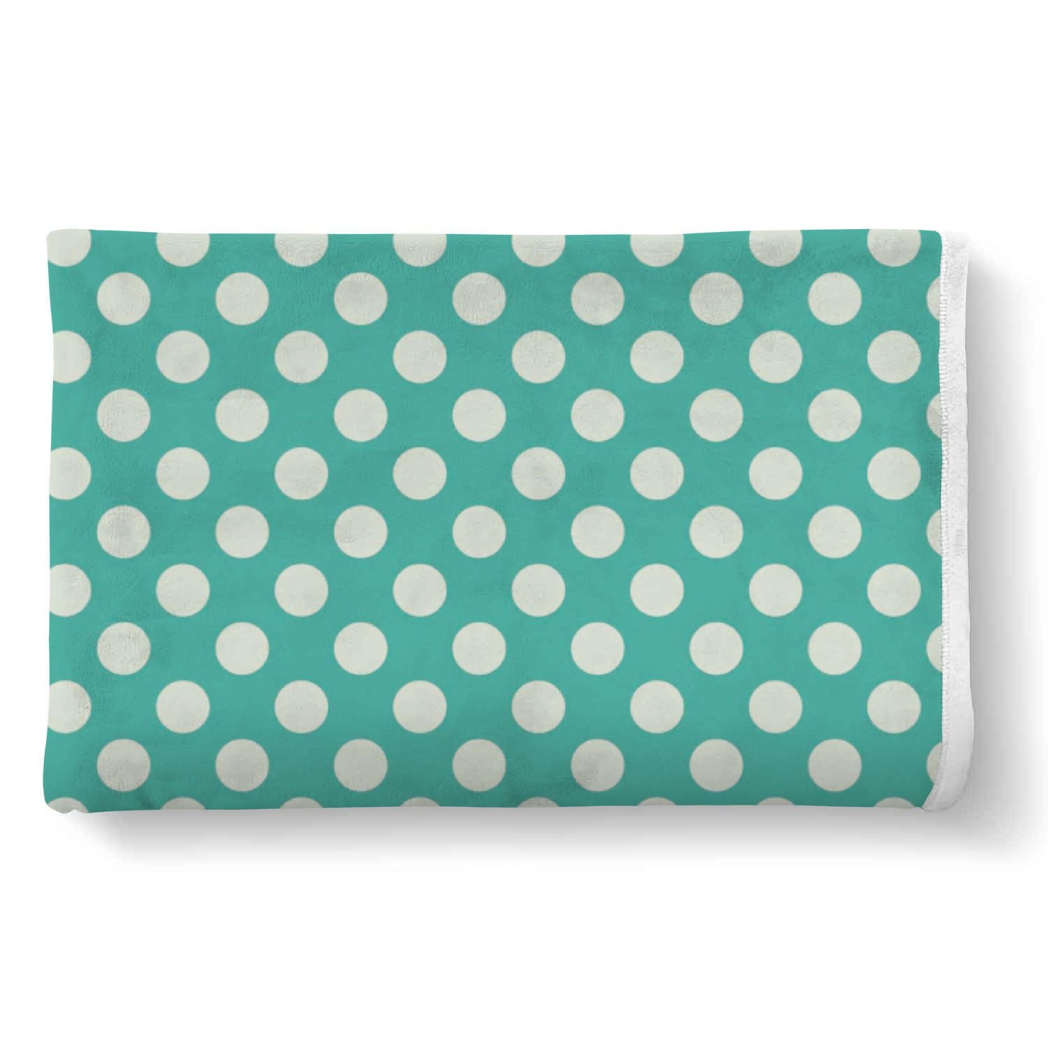 Green White Polka dot Pattern Print Throw Blanket-grizzshop