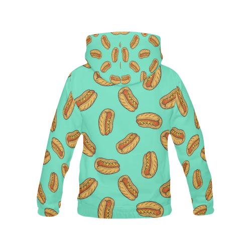 Green Hot Dog Pattern Print Men Pullover Hoodie-grizzshop