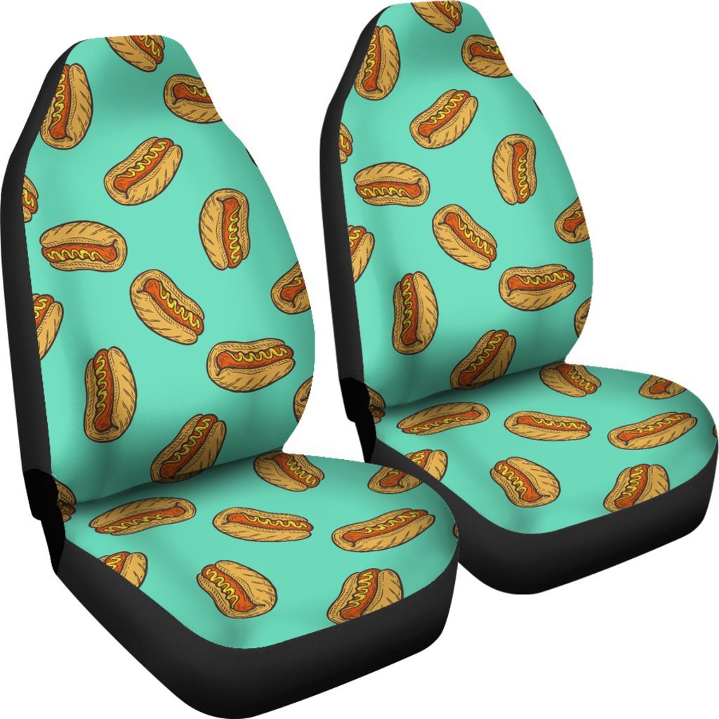 Green Hot Dog Pattern Print Universal Fit Car Seat Cover-grizzshop
