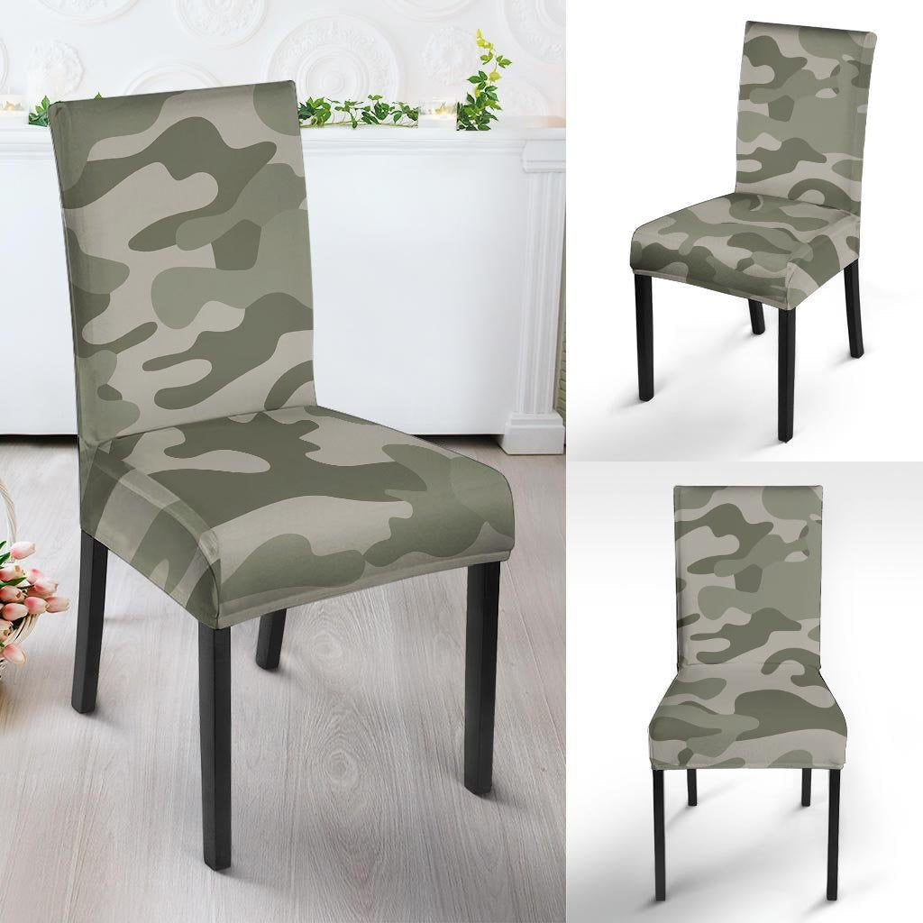 Grey And Green Camouflage Print Chair Cover-grizzshop