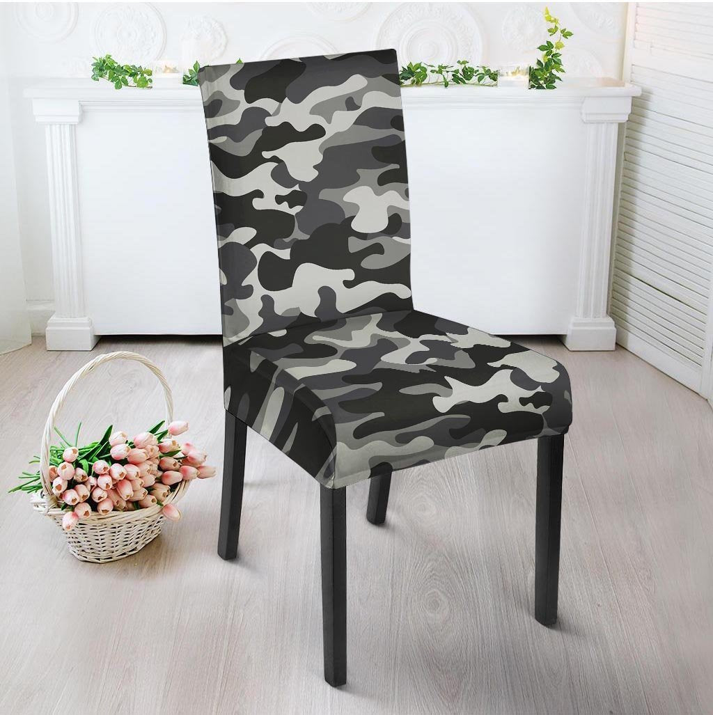 Grey Camouflage Print Chair Cover-grizzshop