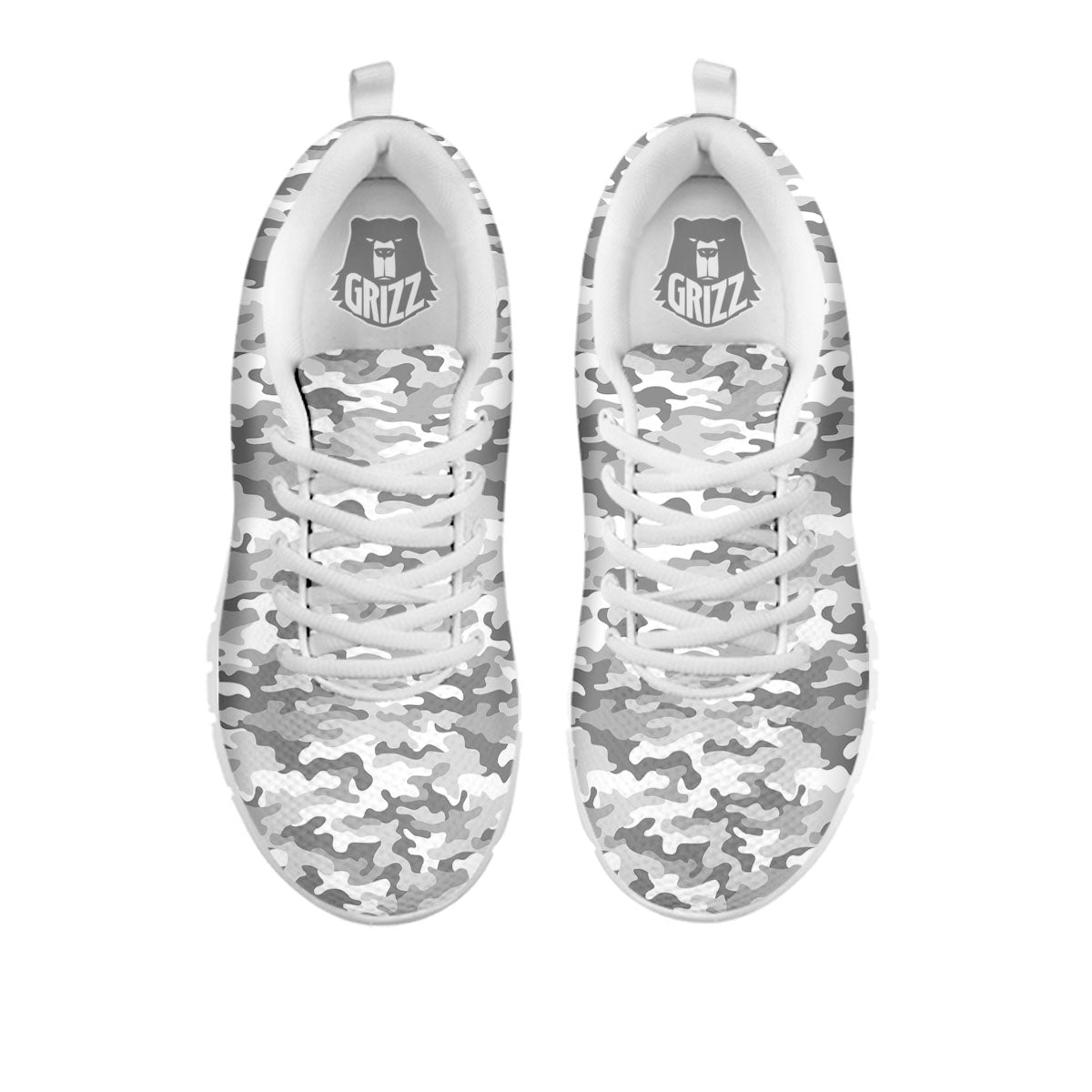 Grey Camouflage Print Pattern White Sneaker-grizzshop
