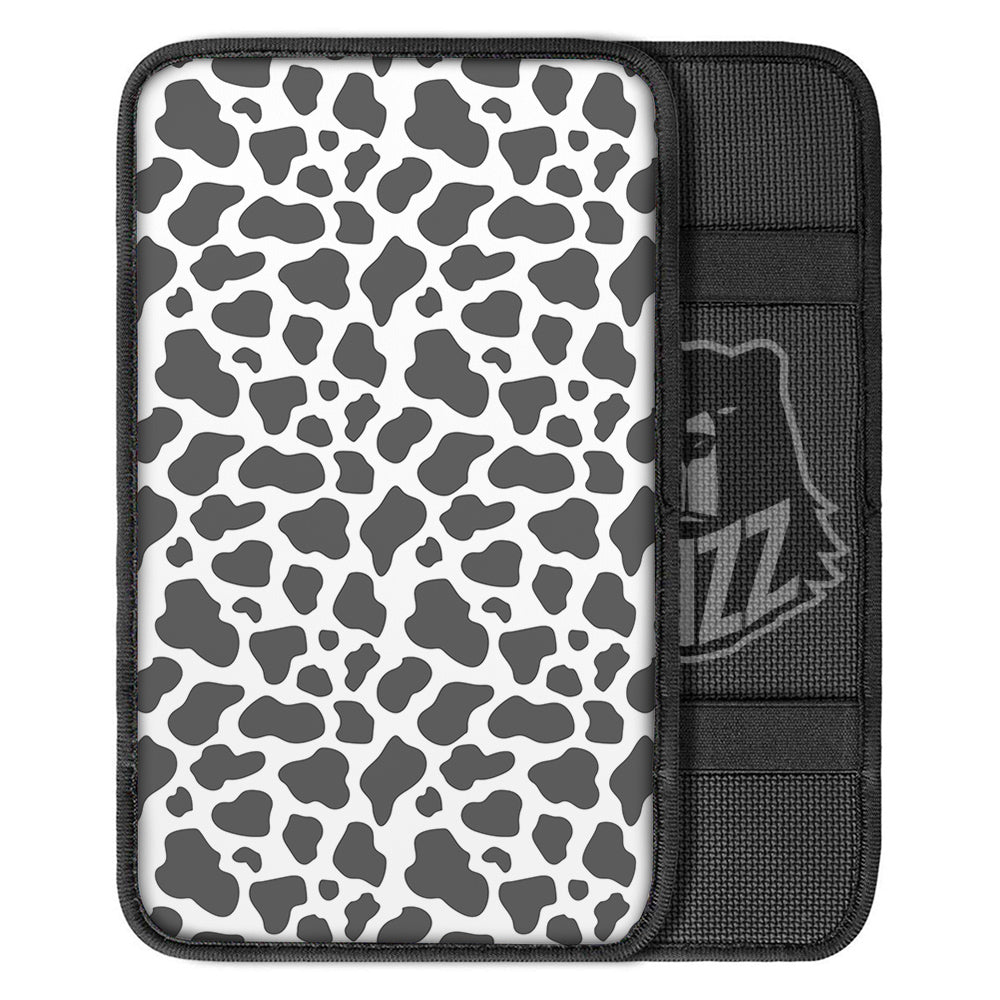 Grey Cow Print Pattern Car Center Console Cover-grizzshop