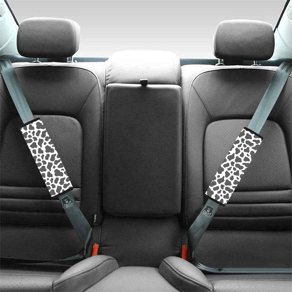 Grey Cow Print Pattern Car Seat Belt Cover-grizzshop