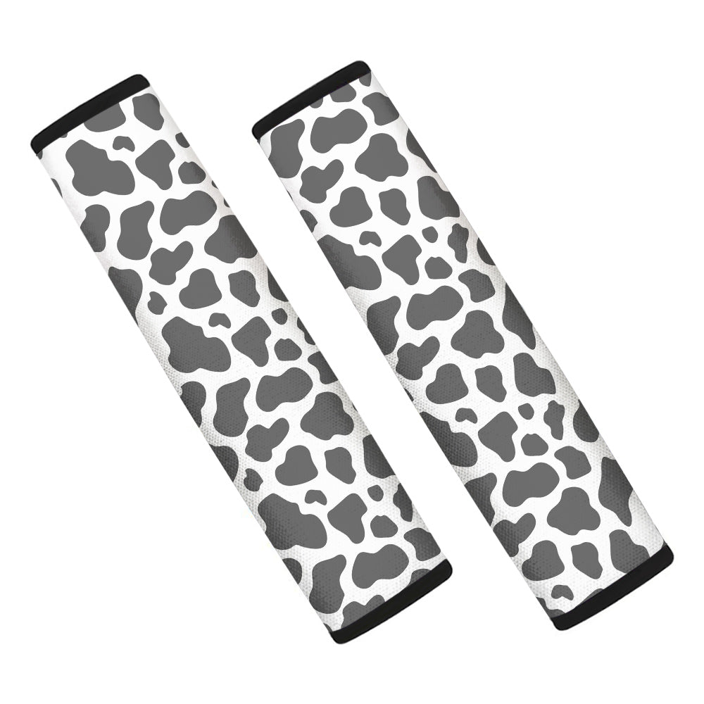 Grey Cow Print Pattern Car Seat Belt Cover-grizzshop