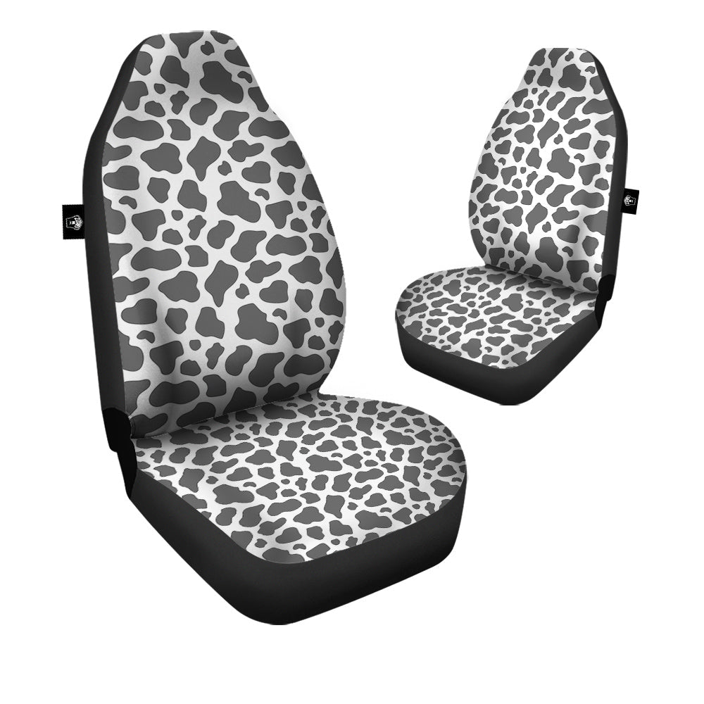 Grey Cow Print Pattern Car Seat Covers-grizzshop