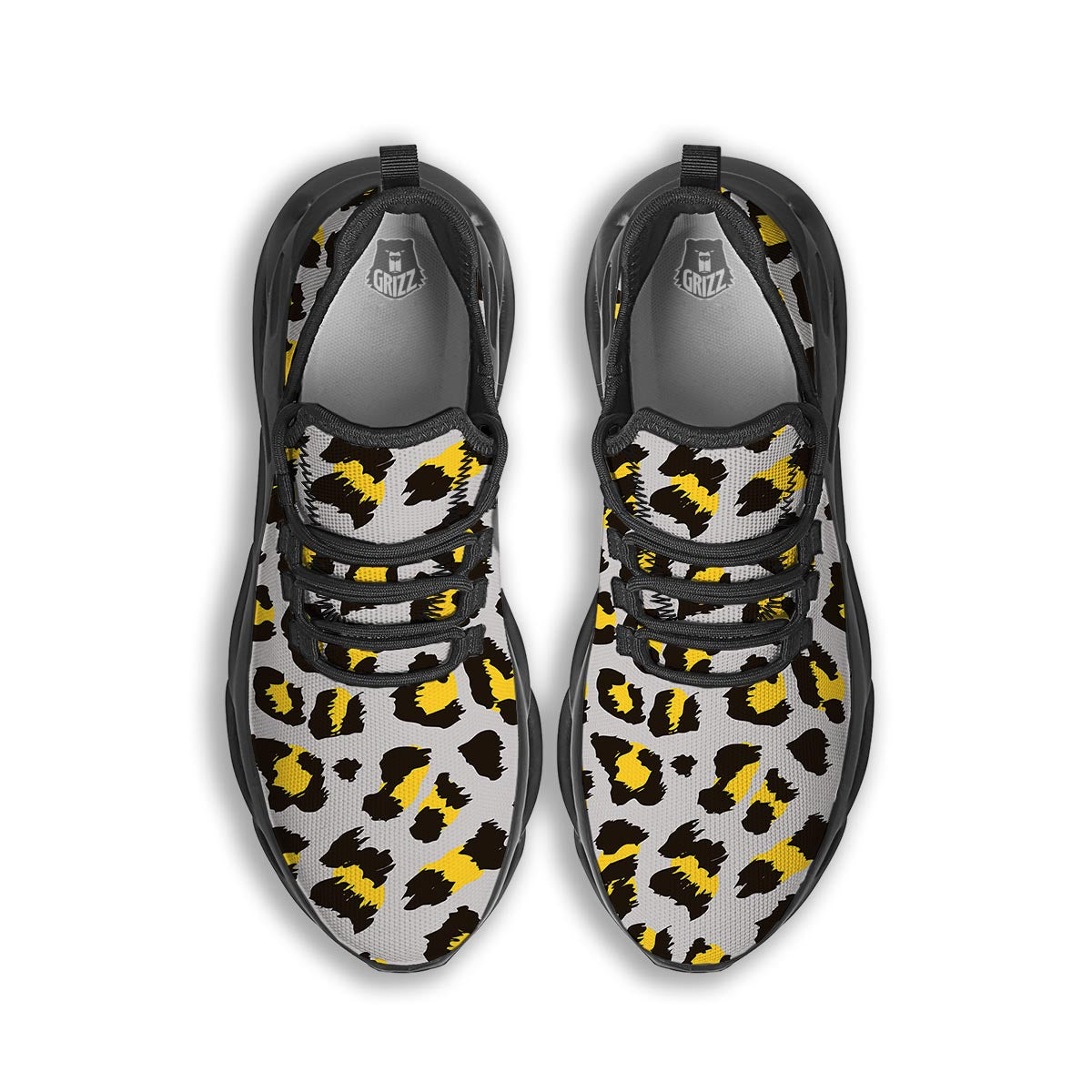 Grey Leopard Black Running Shoes-grizzshop