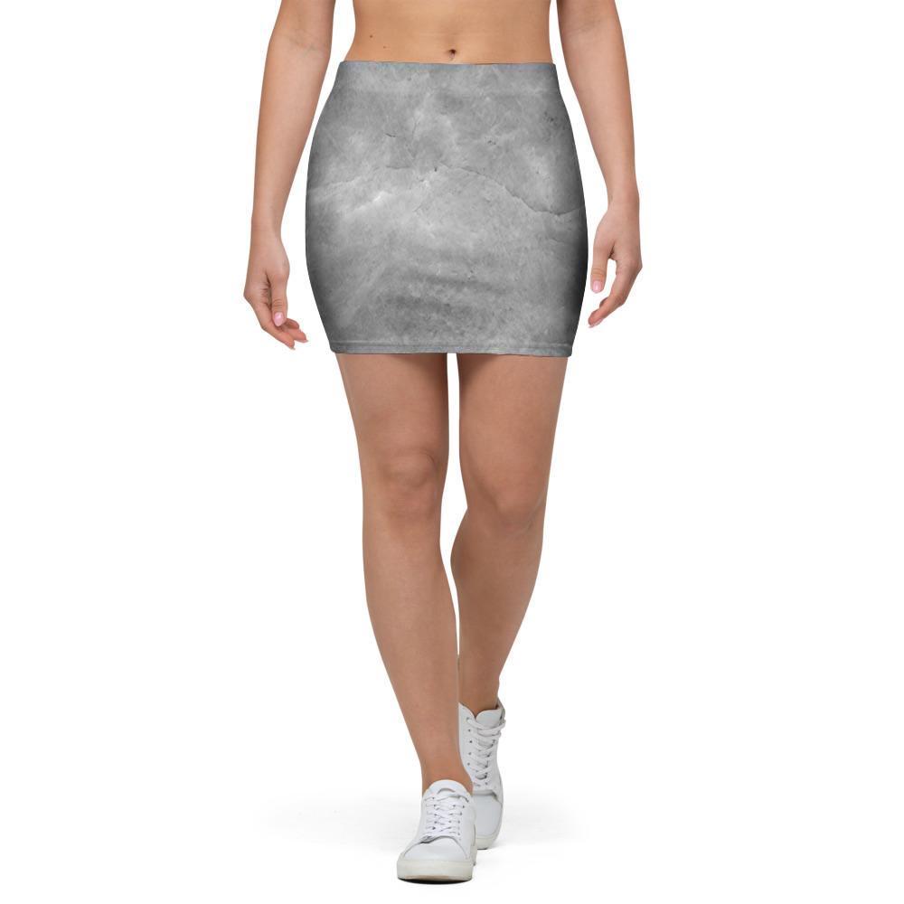 Grey Marble Mini Skirt-grizzshop