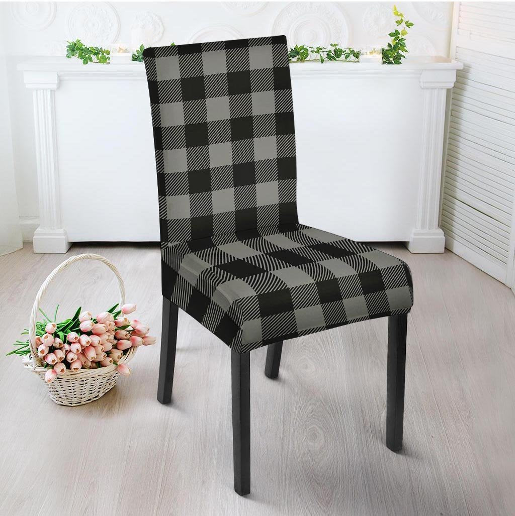 Grey Plaid Chair Cover-grizzshop