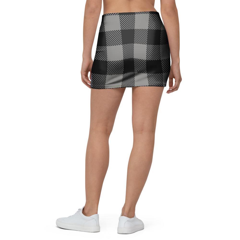 Grey Plaid Mini Skirt-grizzshop