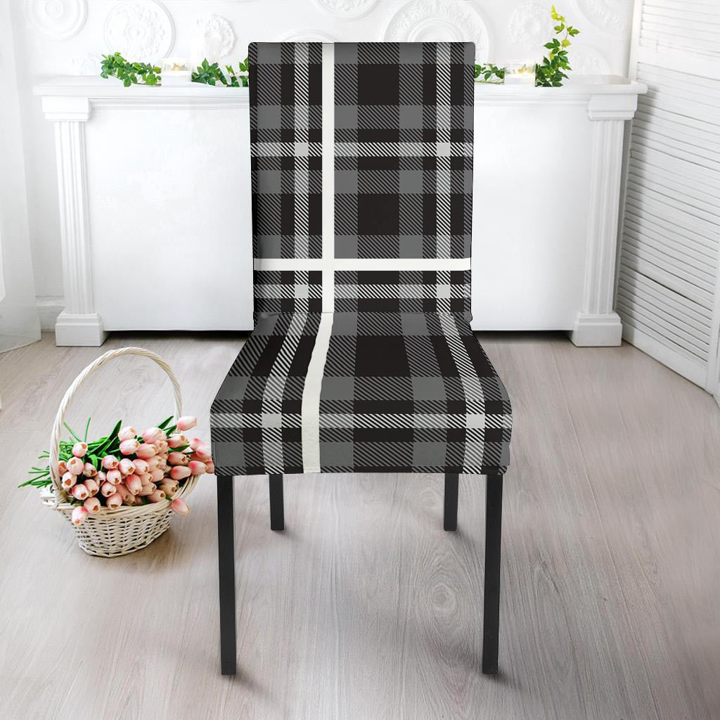 Grey Plaid Tartan Chair Cover-grizzshop