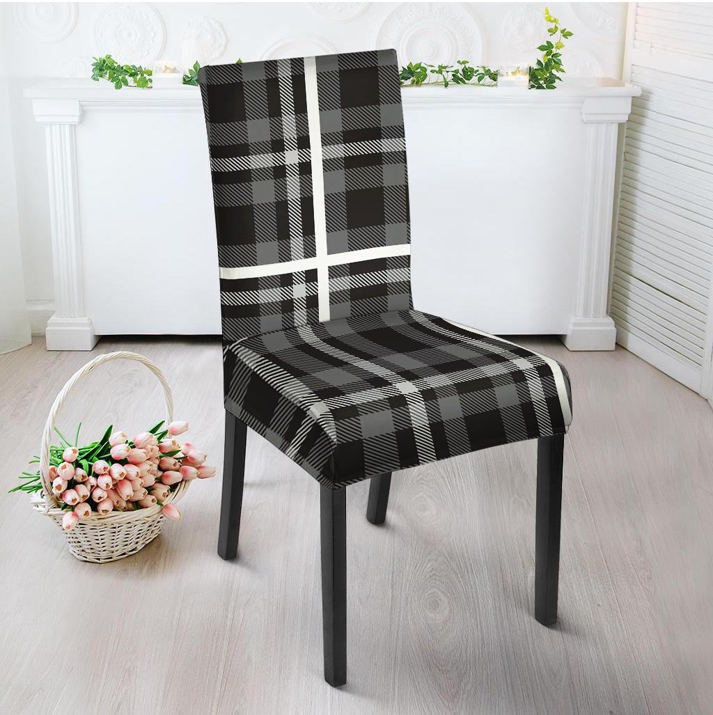 Grey Plaid Tartan Chair Cover-grizzshop